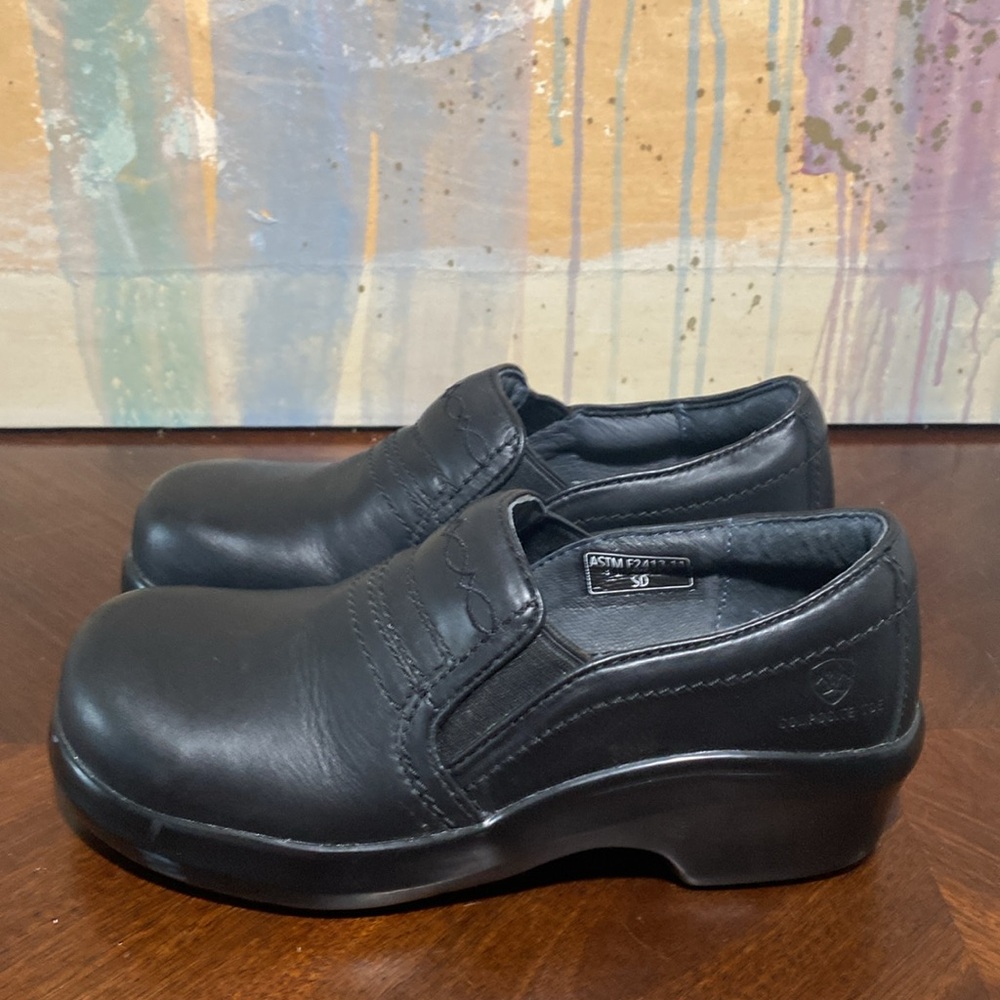 ARIAT Expert Safety Clog SD Black Leather Slip Resistant Composite.Toe size 7B